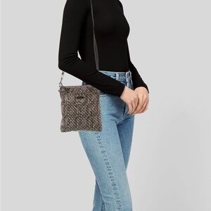 Coach Snake Animal Print Crossbody Nylon Bag with Grey Strap